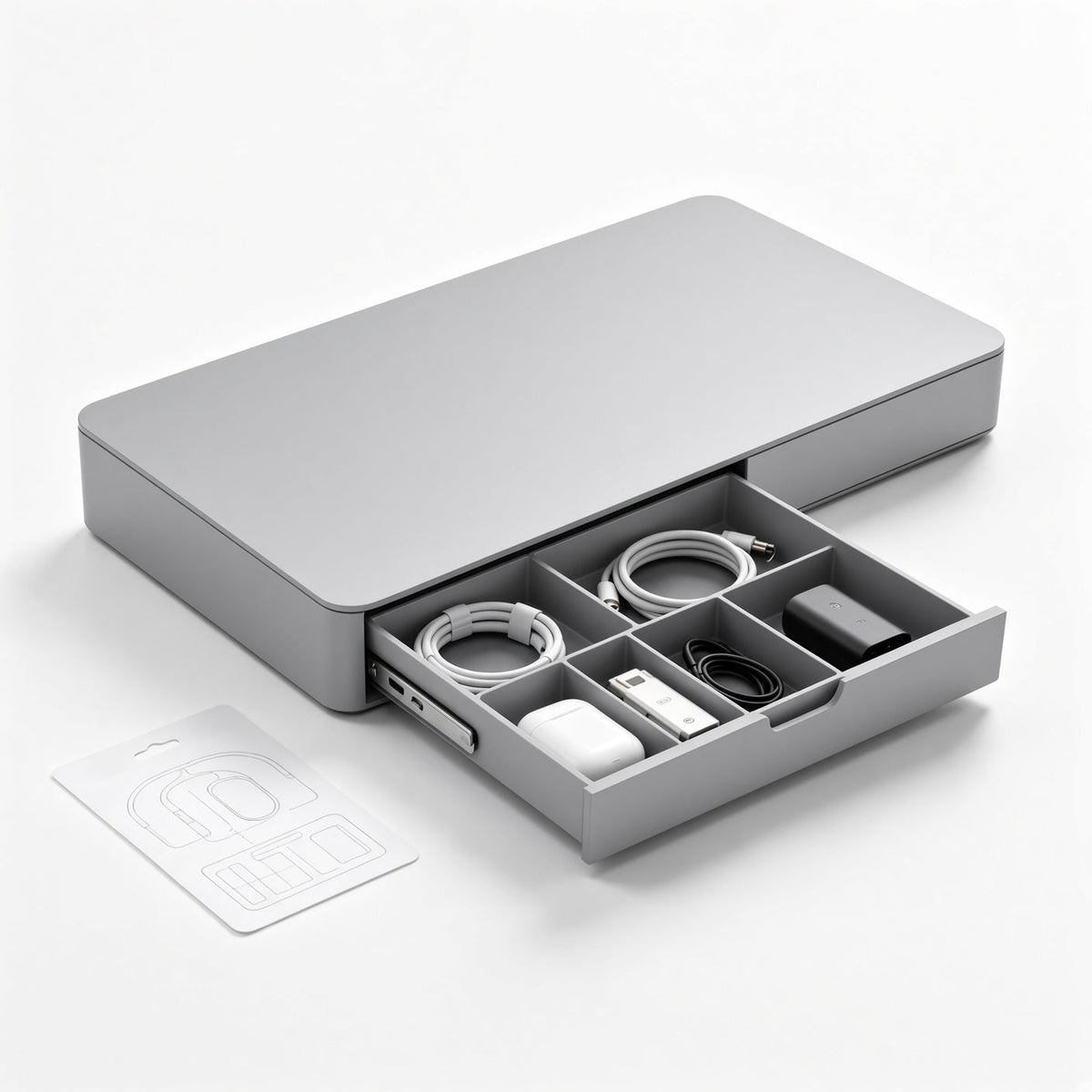 Under Desk Drawer Organizer - Matte Light Gray