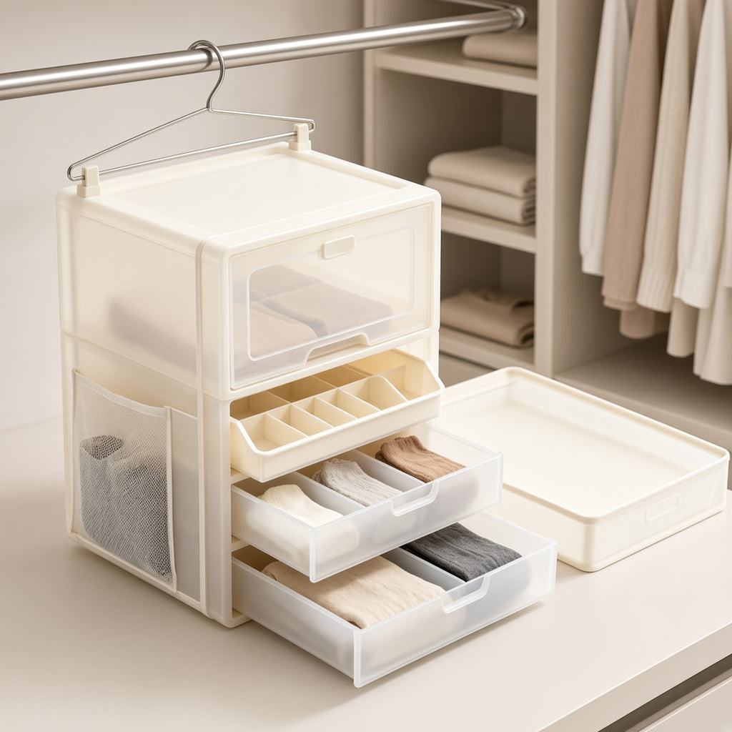 Foldable Hanging Wardrobe Drawer Organizer