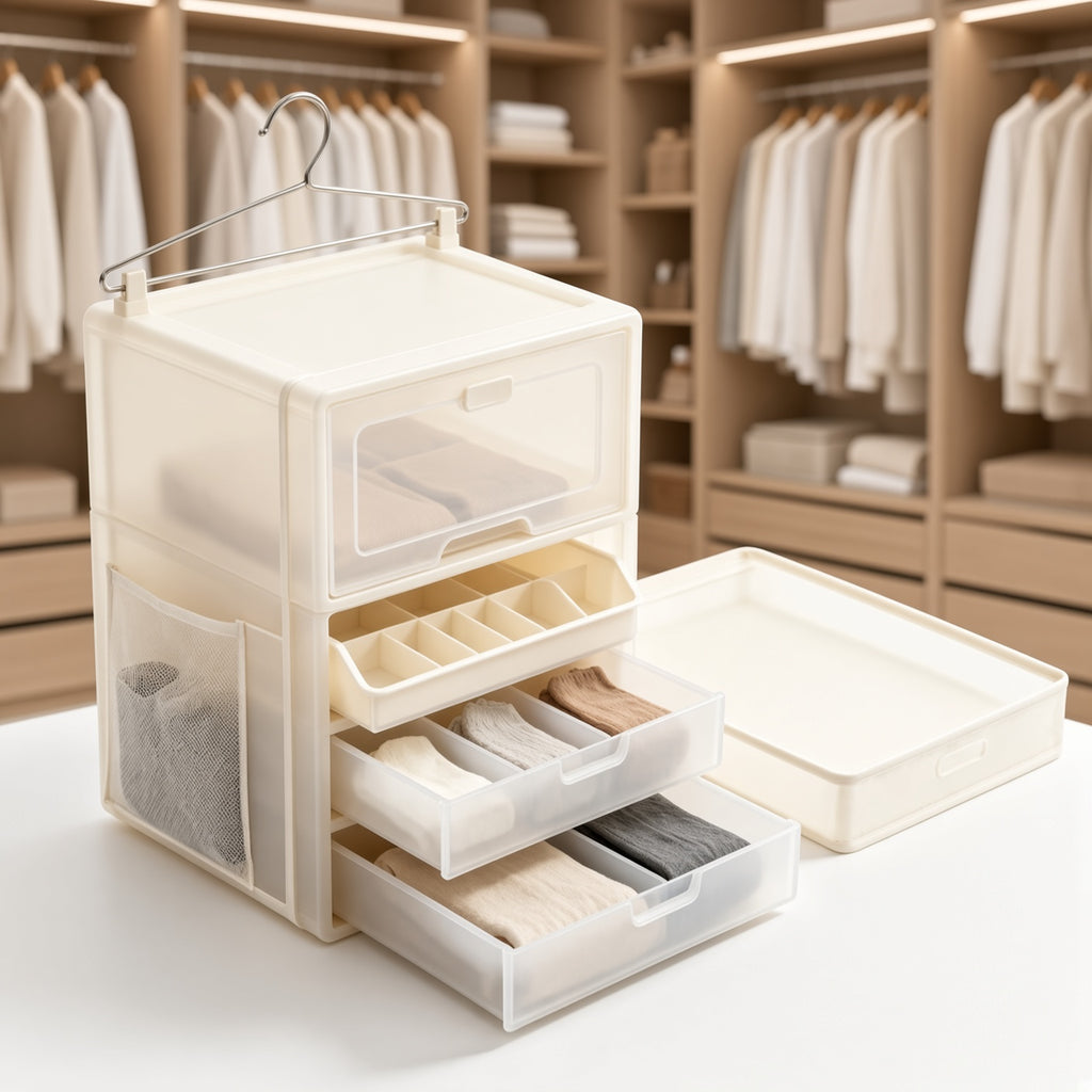 Foldable Hanging Wardrobe Drawer Organizer