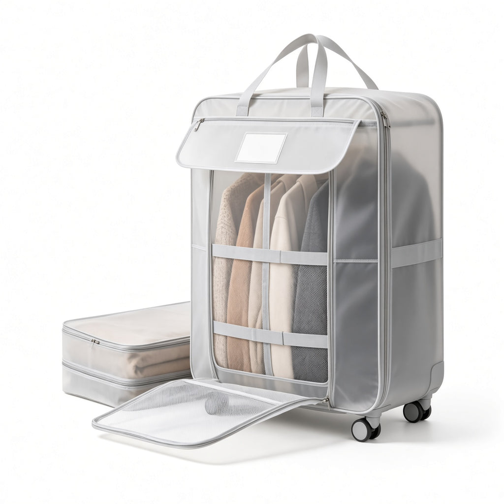 Flip-Top Compression Storage Bag with Hidden Wheels