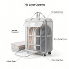 Flip-Top Compression Storage Bag with Hidden Wheels