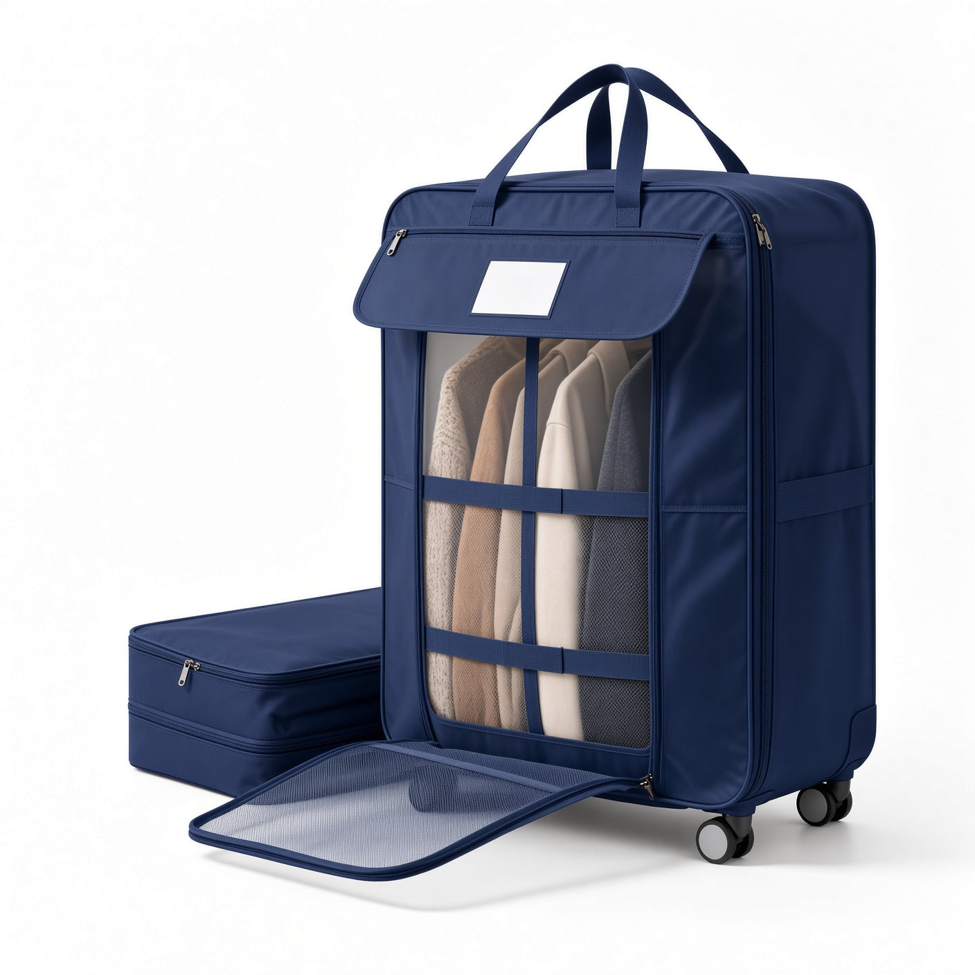 Flip-Top Compression Storage Bag with Hidden Wheels
