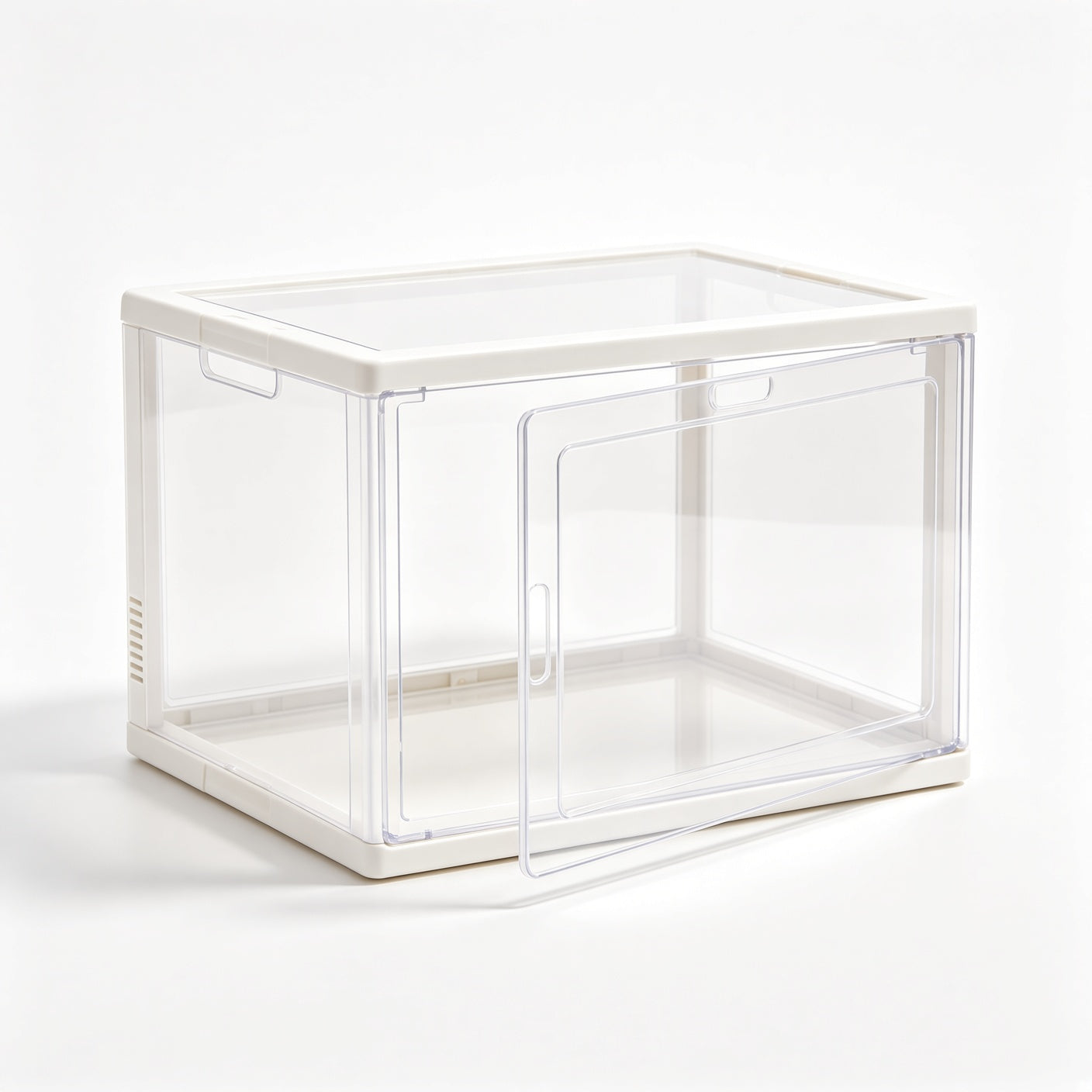 Stackable Clear Shoe Storage Box with Magnetic Door