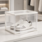Stackable Clear Shoe Storage Box with Magnetic Door