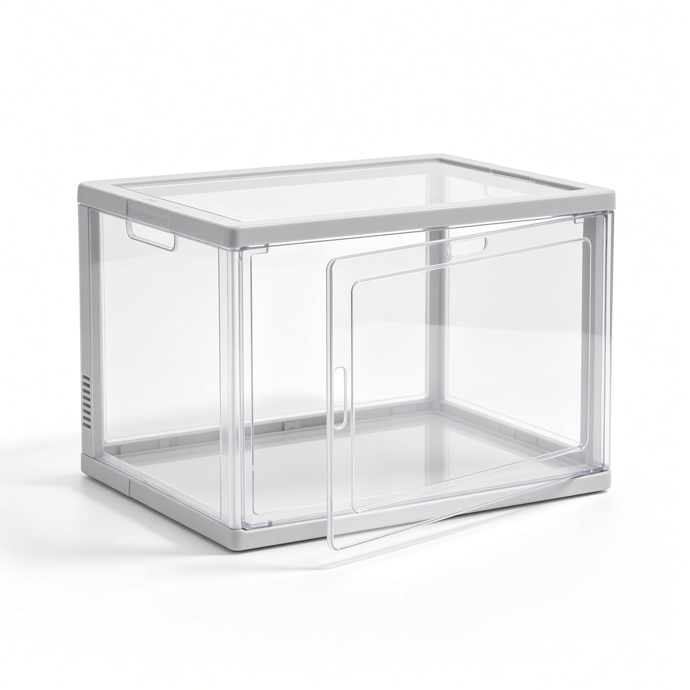 Stackable Clear Shoe Storage Box with Magnetic Door