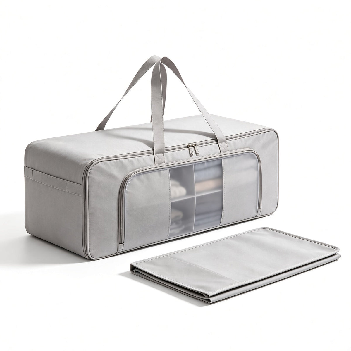 Ultra Thin Flat Under Bed Storage Bag - Matte Light Gray