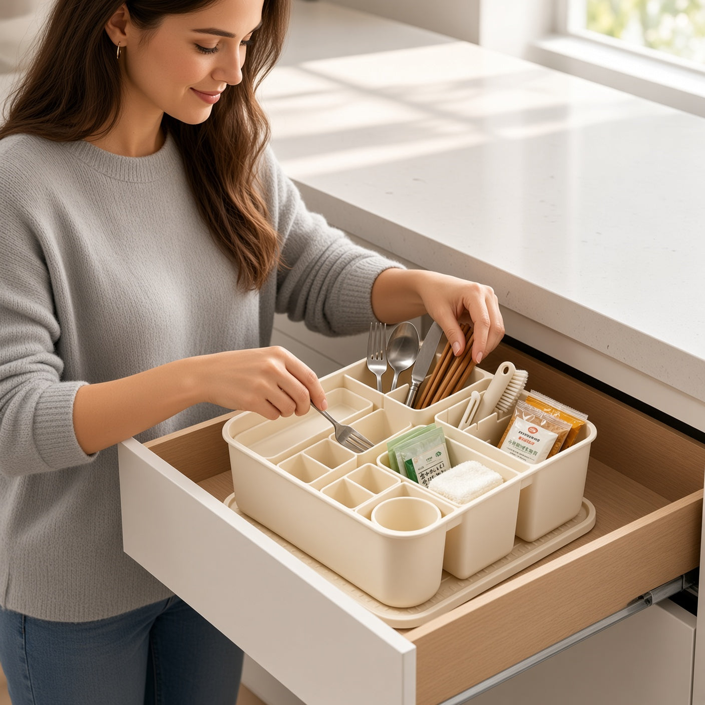Adjustable Expandable Kitchen Drawer Organizer