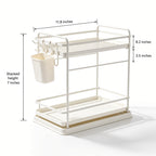 2-Tier Stackable Kitchen Cabinet Storage Rack