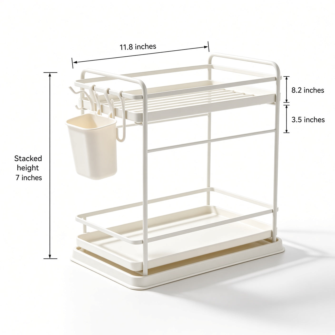 2-Tier Stackable Kitchen Cabinet Storage Rack