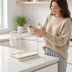 2-Tier Stackable Kitchen Cabinet Storage Rack