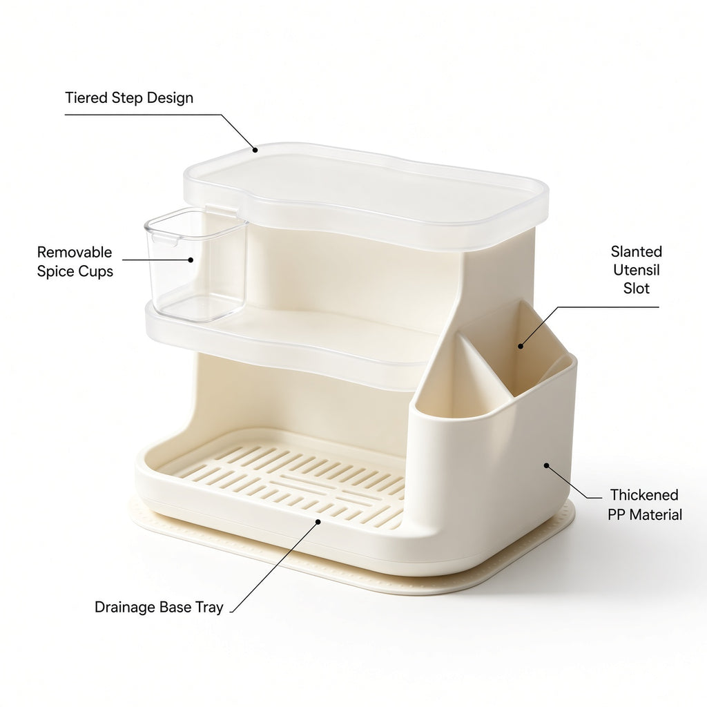 Tiered Step Kitchen Storage Shelf
