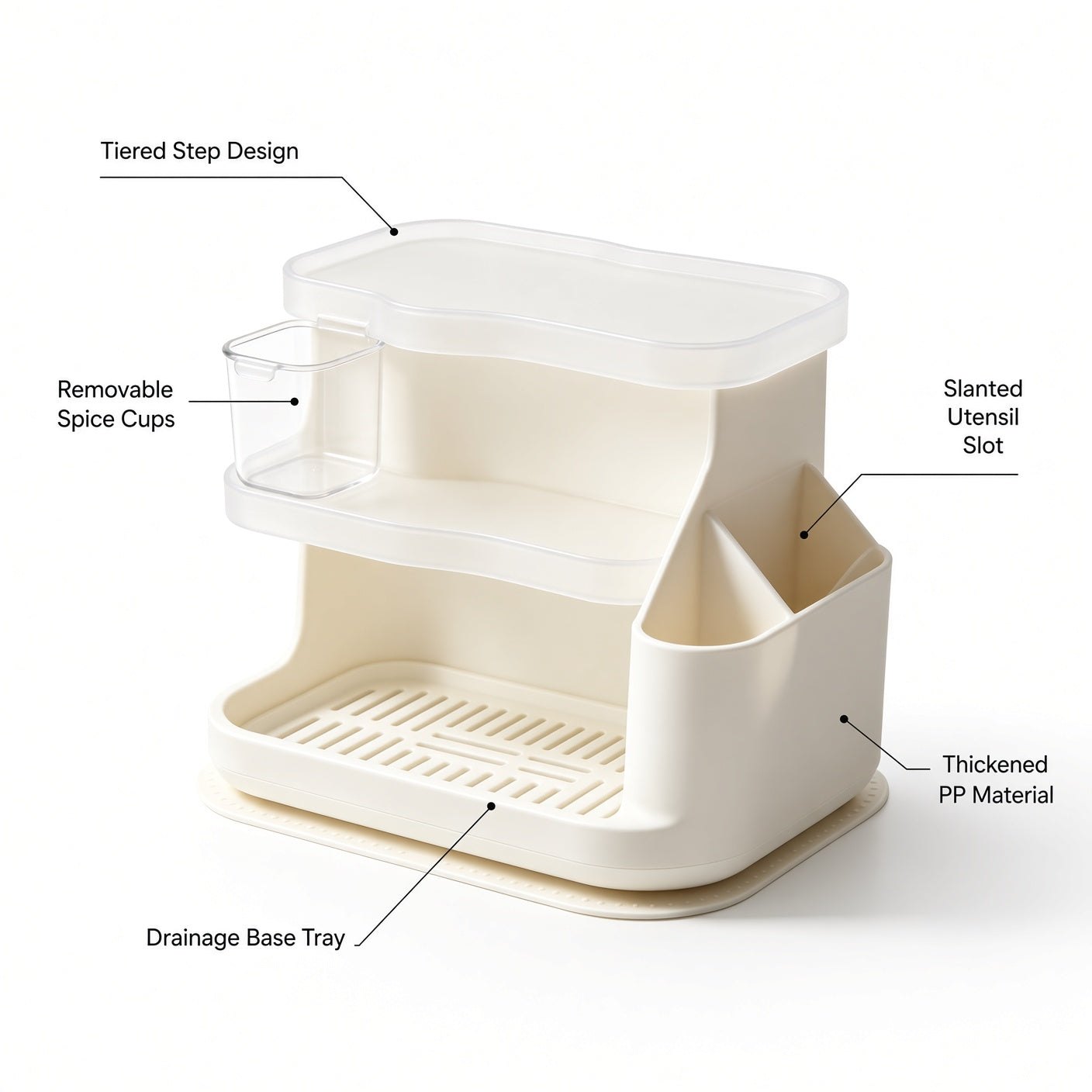 Tiered Step Kitchen Storage Shelf