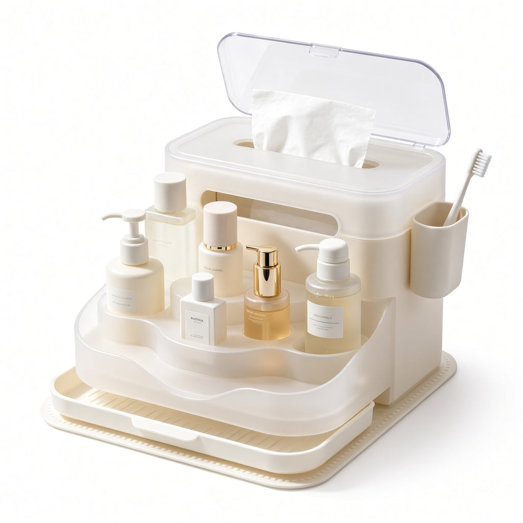 Dustproof Bathroom Countertop Storage Organizer