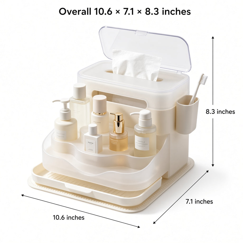 Dustproof Bathroom Countertop Storage Organizer