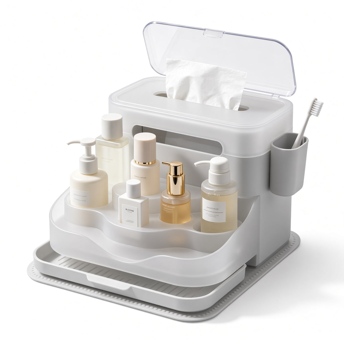 Dustproof Bathroom Countertop Storage Organizer
