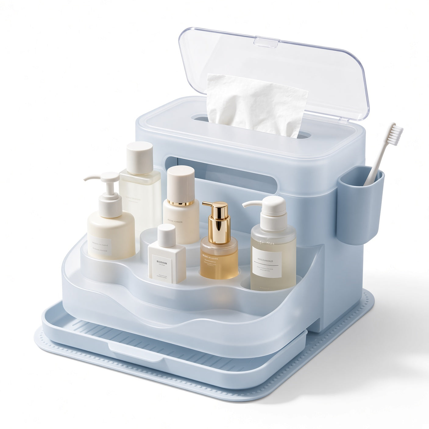 Dustproof Bathroom Countertop Storage Organizer
