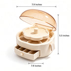 Seashell Lid Rotating Jewelry Organizer