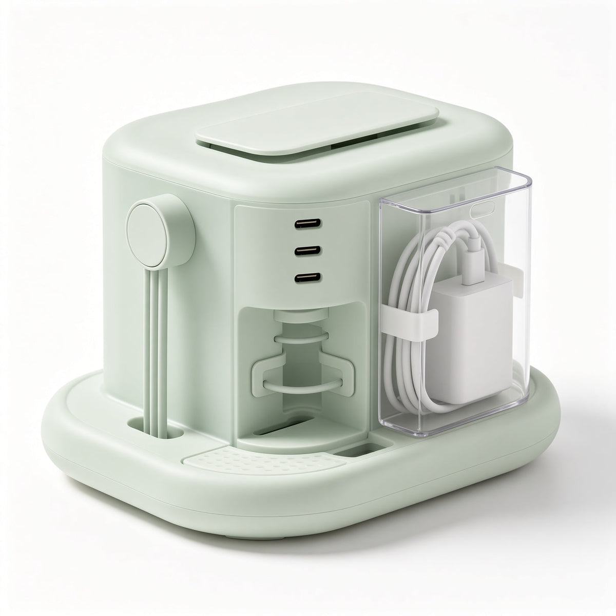 Cloud Shape Cable Management Box - Matte mint green